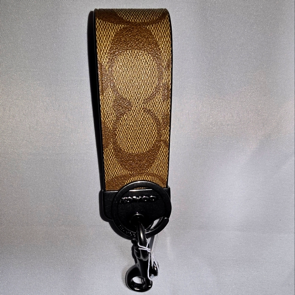 Coach Loop Key Fob In Signature Canvas New